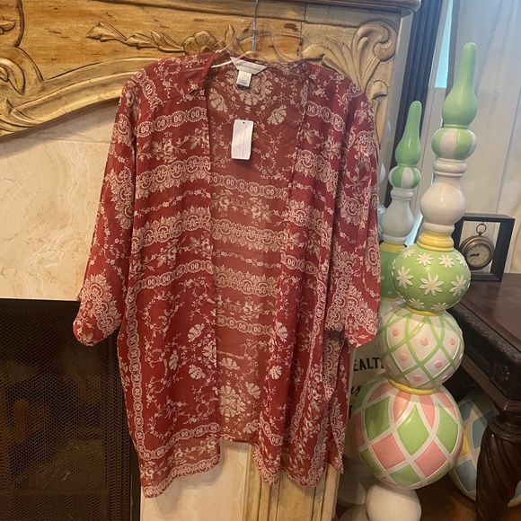 NWT Christopher & Banks flowy Cardigan Top L / XL - Picture 1 of 4